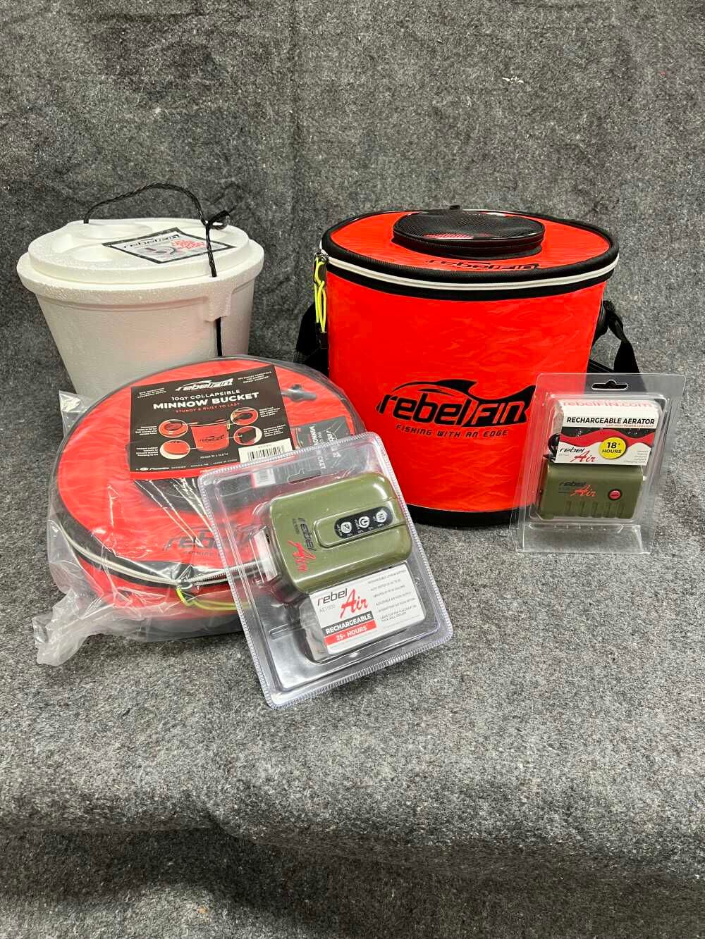 REBELFIN COLLAPSIBLE BAIT BUCKET - 10 QT