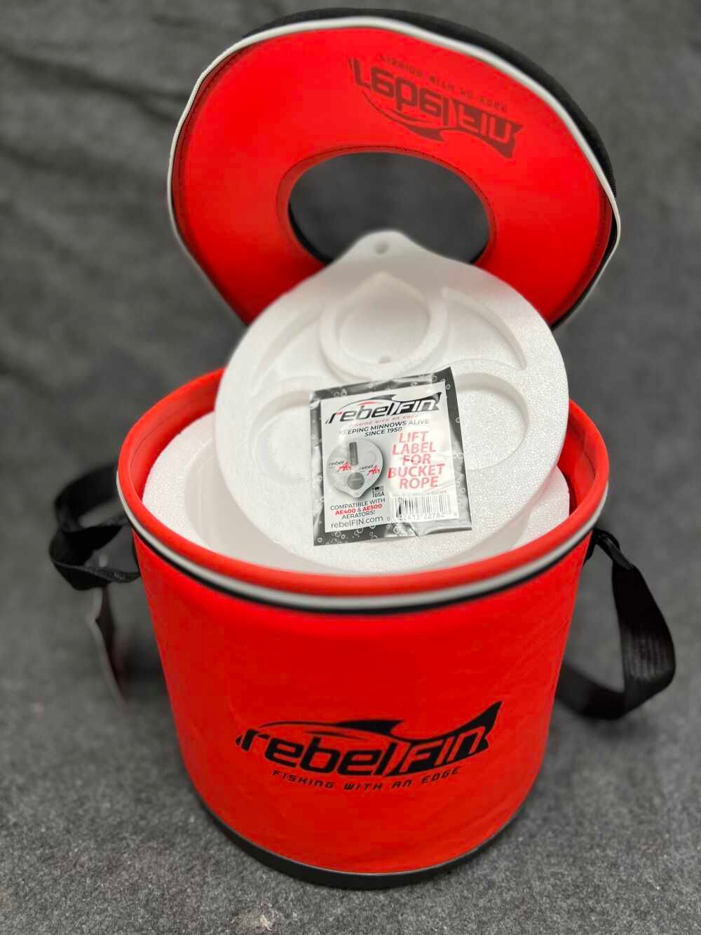 REBELFIN COLLAPSIBLE BAIT BUCKET - 10 QT