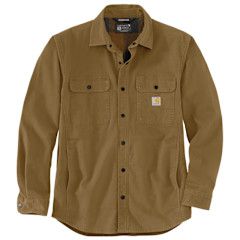Canvas Fleece Lined LS Shirt Brown