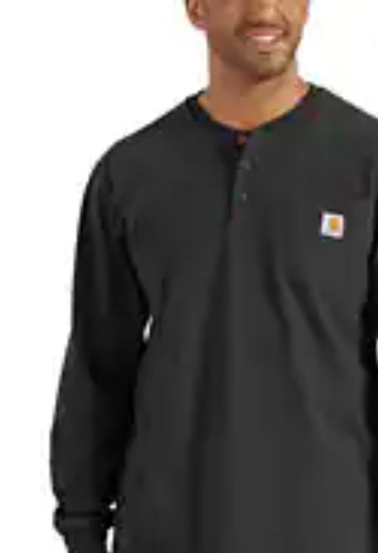 Carhartt WorkWear LS Pocket Henley Carbon Heather, Size: Medium