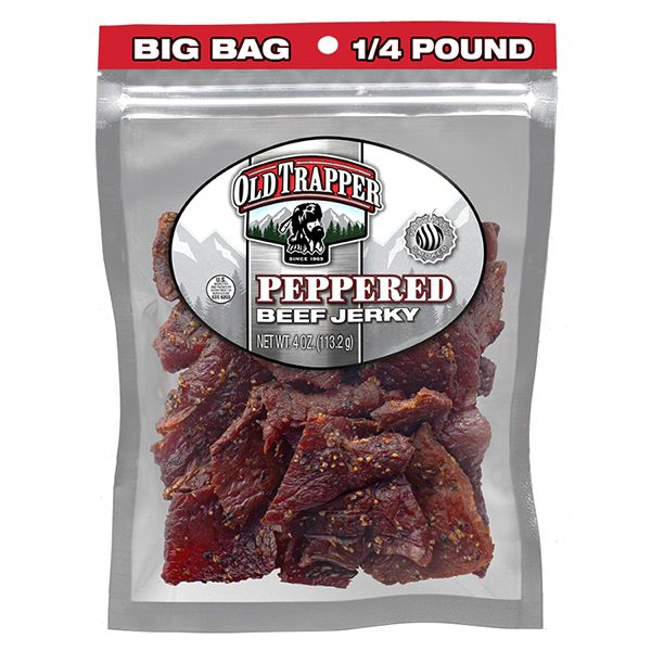Old Trapper Beef Jerky, Color: 4 oz, Size: Peppered