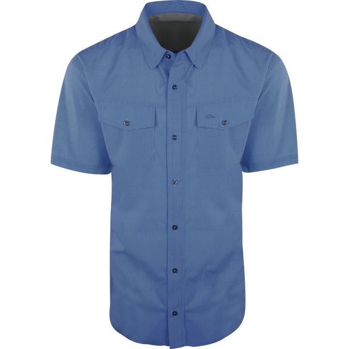 Drake Travelers Check Shirt SS, Color: Blue, Size: Small