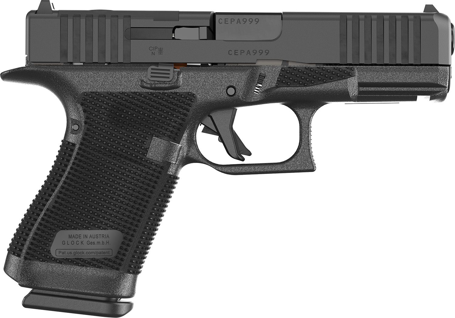 Glock G19 Gen6 9mm Luger 15+1 4.02" Black GMB Barrel &amp; Optic Ready/Serrated Slide, Black Polymer Frame w/Accessory Rail, Interchangeable Backstrap Grip, Ambidextrous