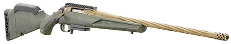 Ruger American II Predator Full Size 7mm PRC 3+1 22" Burnt Bronze Cerakote Spiral Fluted Threaded Barrel &amp; Alloy Steel Receiver w/Picatinny Rail, Green Splatter Adj LOP Synthetic Stock