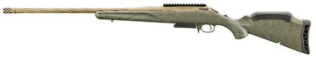Ruger American II Predator Full Size 7mm PRC 3+1 22" Burnt Bronze Cerakote Spiral Fluted Threaded Barrel &amp; Alloy Steel Receiver w/Picatinny Rail, Green Splatter Adj LOP Synthetic Stock