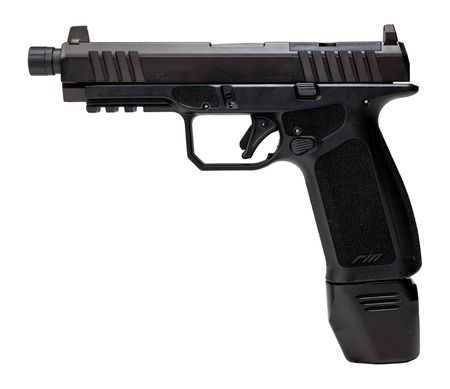 Rost Martin RM1F Tactical 9mm Luger 24+1 4.50" Black Threaded Barrel, Black Nitron Steel Optic Ready/Serrated Slide, Black Polymer Frame w/Picatinny Rail, Interchangeable Backstrap Grip, RMR Footprint