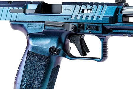 Canik  Mete Pro Full Size Frame 9mm Luger 18+1 5" Chrome Plated Fluted Threaded Barrel, Stingray Steel Optic Ready/Serrated Slide, Stingray Polymer Frame w/Picatinny Rail, Interchangeable Backstrap Gr