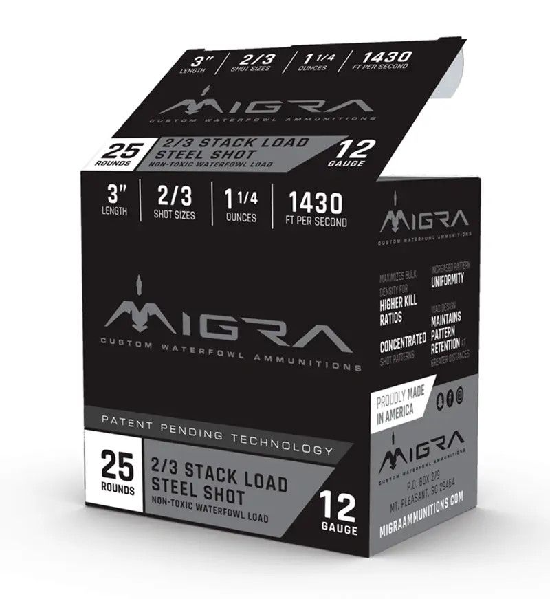 MIGRA WATERFOWL STEEL SHOTSHEL 12GA 3in 2-3 1.25oz \