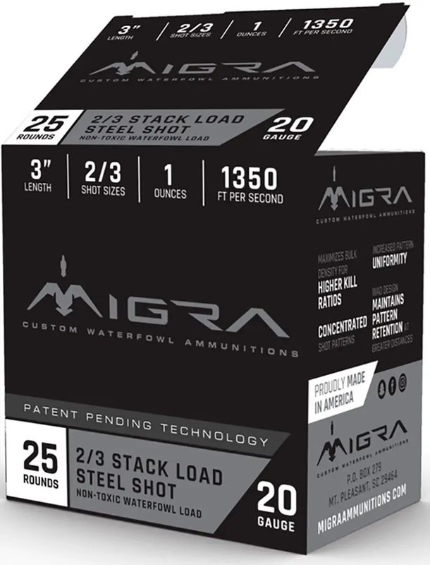 MIGRA WATERFOWL STEEL SHOTSHEL 20GA 3in 2-4 1oz