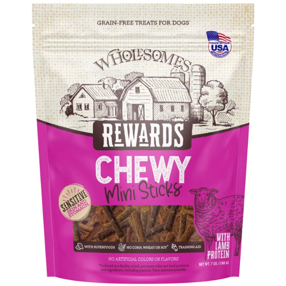 Wpf Treat Wholesomes Lamb Mini Stic  7 OZ