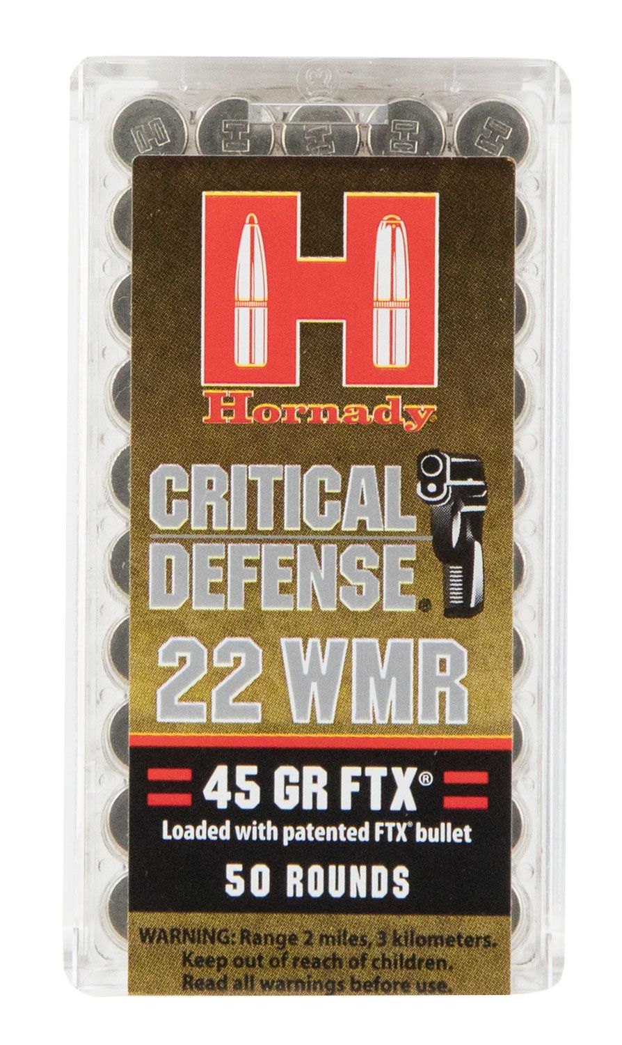 Hornady  Critical Defense 22 WMR 45 gr Flex Tip eXpanding 50 Per Box
