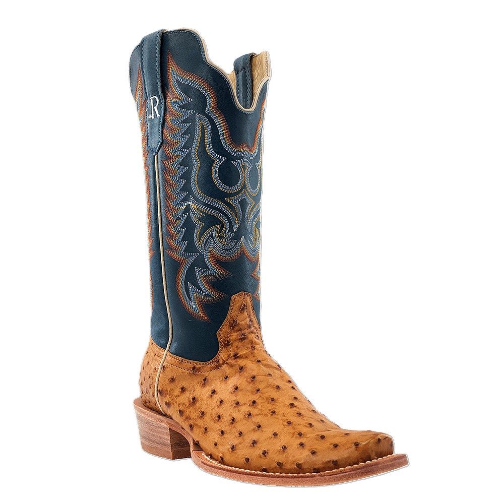 R. Watson Antique Saddle Bruciato Full Quill Ostrich Narrow Square 13″- RW4513