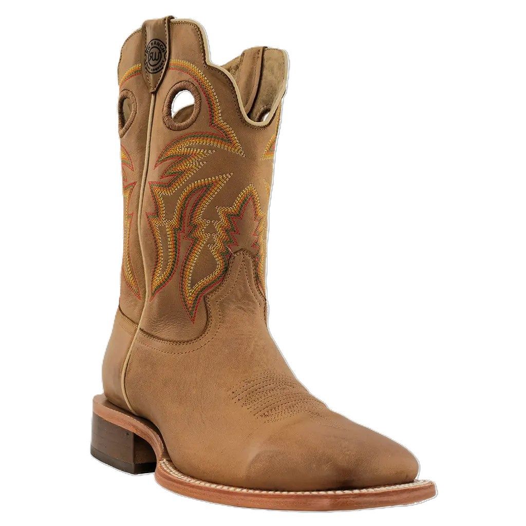 R. Watson Ranch Khaki Tan Cowhide Wide Square 11″ - WR0010