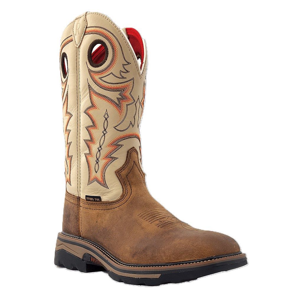 R. Watson Chestnut Distressed Buffalo Wide Square 12″ Work Boot - RW1011