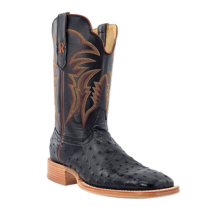R. Watson Black Full Quill Ostrich Wide Square 11″ - RW4507