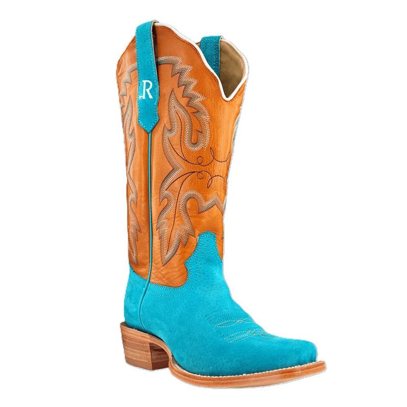 R. Watson Lady's Turquoise Boar Narrow Square 13″ - RWL8607