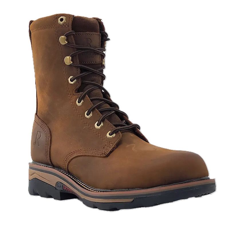 R. Watson Chocolate Cowhide Wide Round 8″ Waterproof Work Boot - RW1020