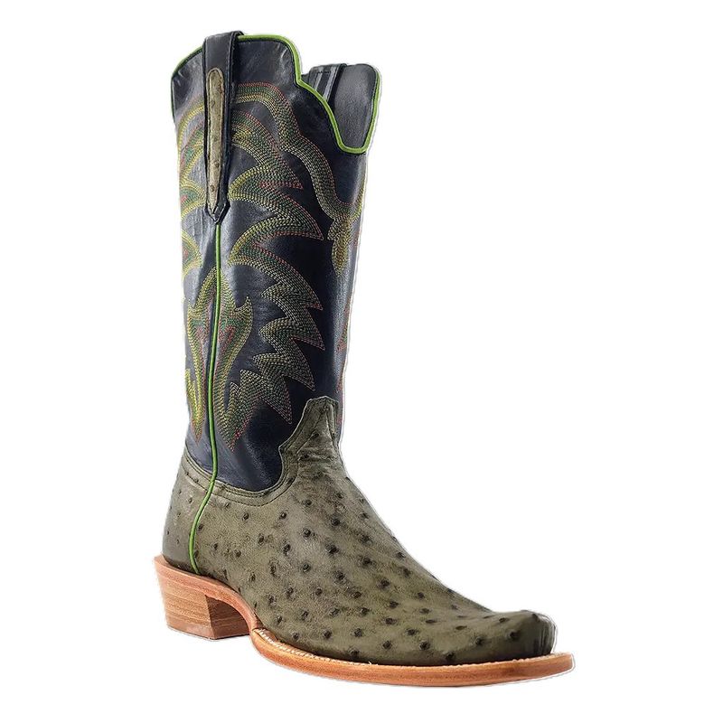 R. Watson Forest Green Full Quill Ostrich Wide Square 13″ - RW4521