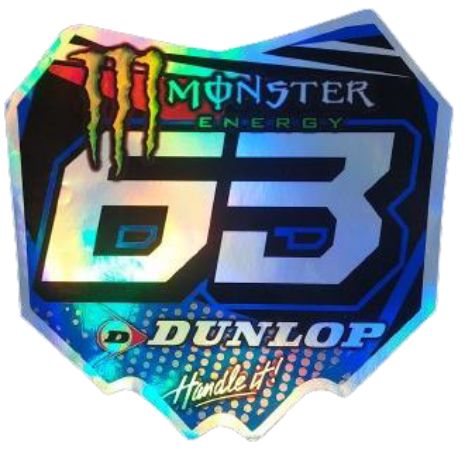 Tablero portanumero con calcomania