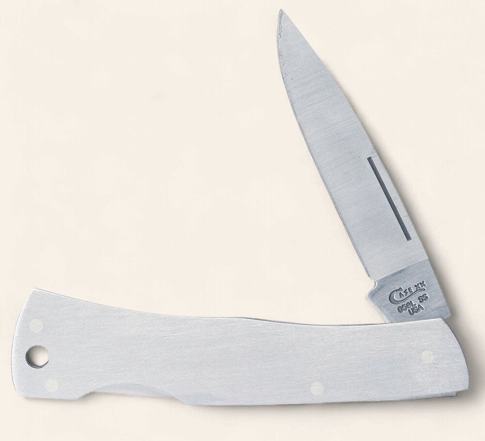 Brushed Stainless Steel Executive Lockback w/Embelished Okfuskee Outfitters Logo (M1059L SS)