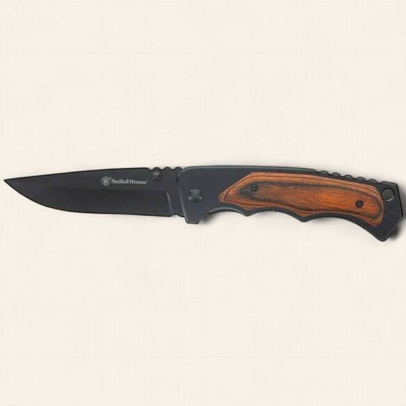 S &amp; W - Wood Handle Folder- TB