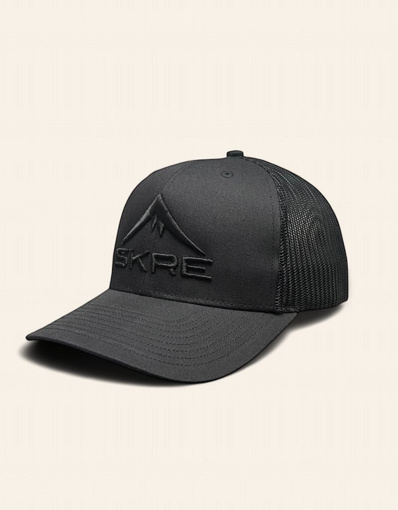 Puffed Black Out Trucker Hat