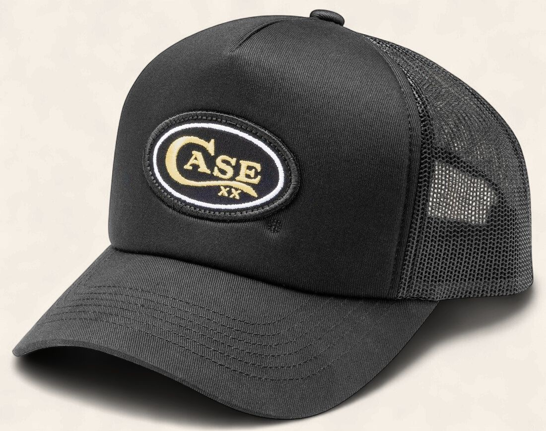 Retro Black Trucker Hat w/Case Logo
