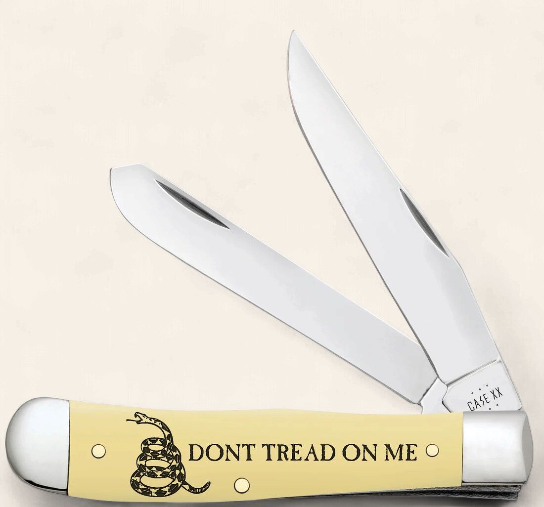 "Don't Tread on Me" Embellished Smooth Yellow Synthetic Trapper, (3254 SS) 2024