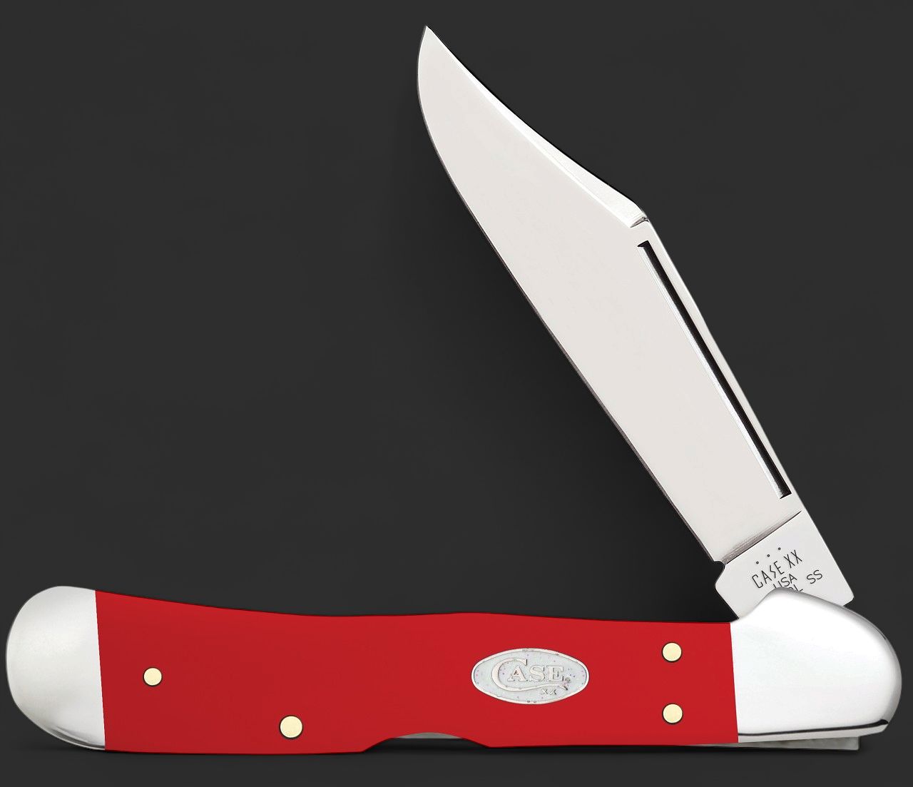 Case SparXX Smooth Red Synthetic CopperLock Lockback, (41549L SS)