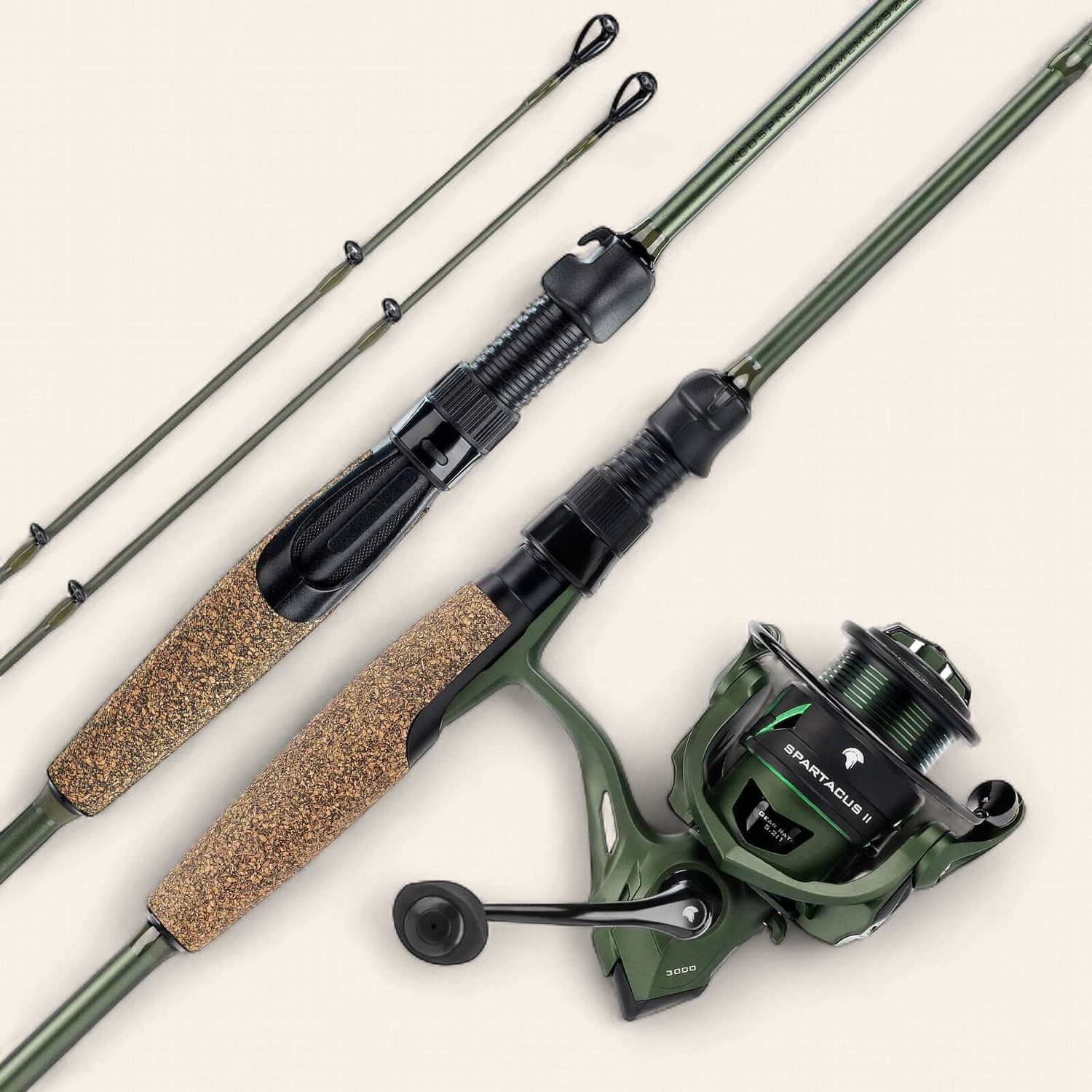 KastKing Spartacus II Spinning Combo with Twin-Tip, 7'0", Medium Heavy, 2 Pc, with Size 3000 Reel