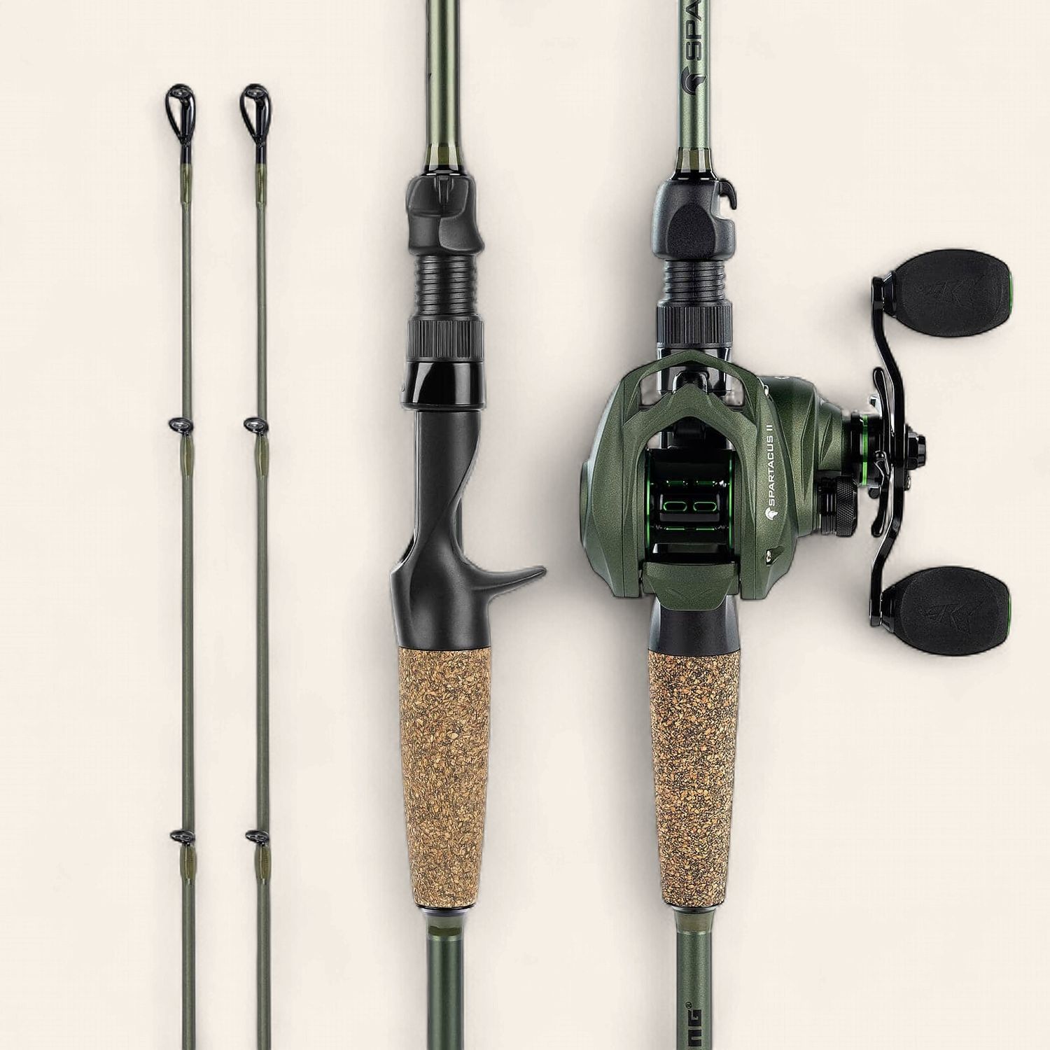 KastKing Spartacus II Casting Combo with Twin-Tip, 6'8", Medium Heavy, 2 Pc, Right Hand