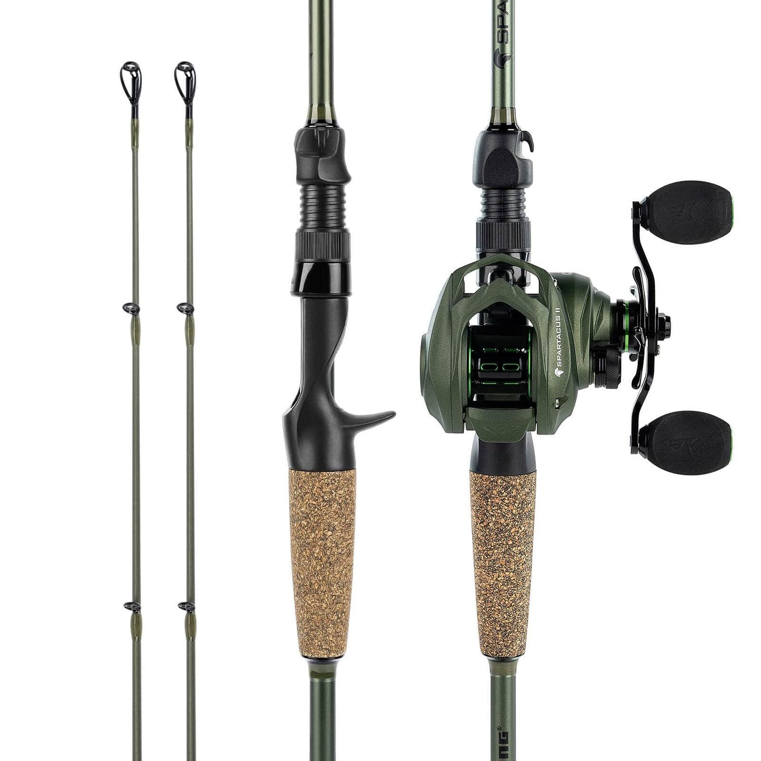 KastKing Spartacus II Casting Combo with Twin-Tip, 7'1", Medium Heavy, 2 Pc, Right Hand