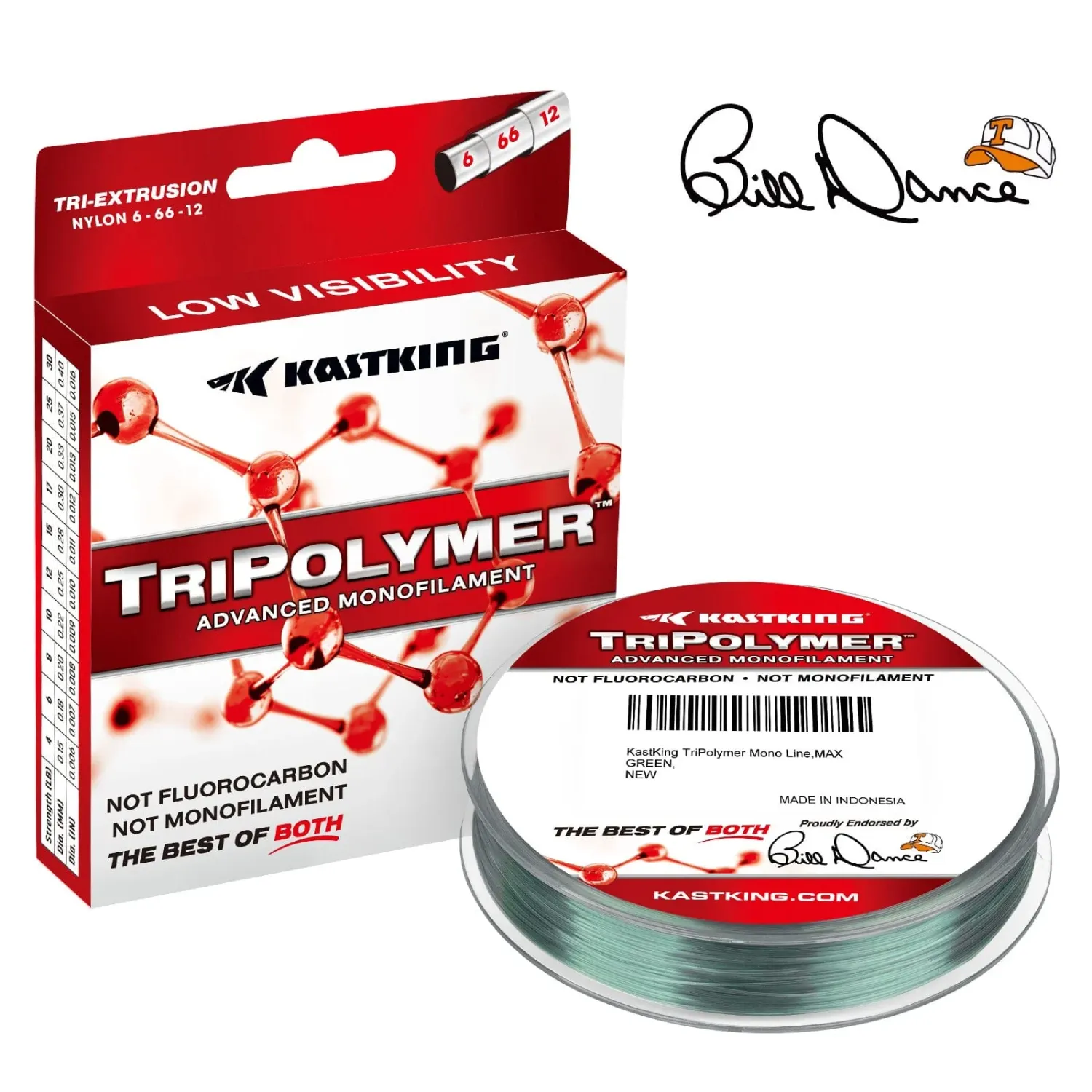 KastKing TriPolymer Monofilament, Max Green, 15 LB X 150 Yards