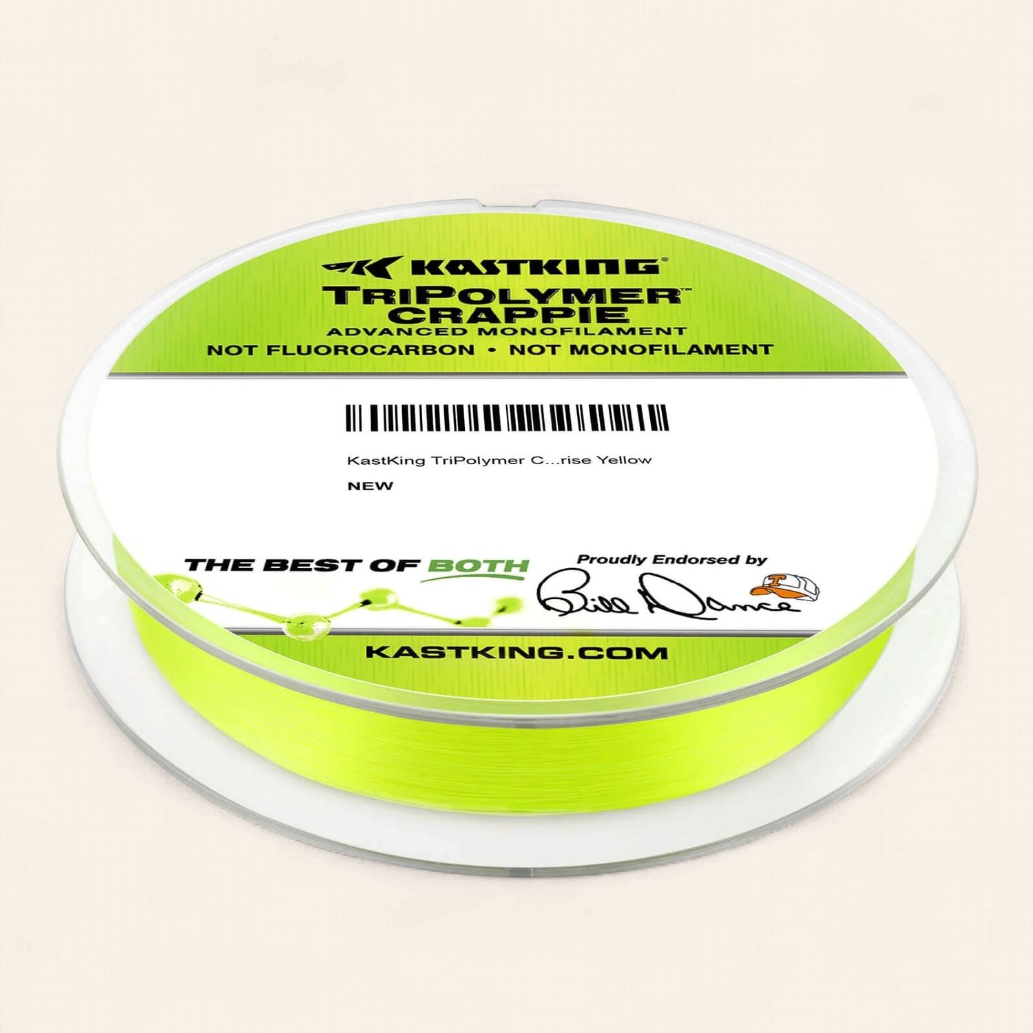 KastKing TriPolymer Monofilament, Crappie Sunrise Yellow, 8 LB X 110 Yards