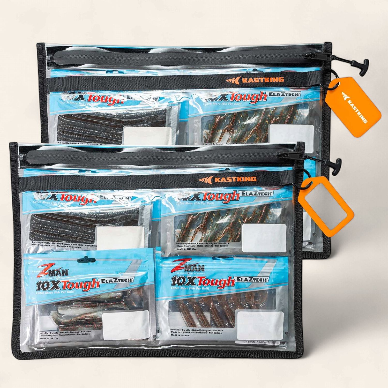 KastKing Bait Shield Clear TPU Lure Bag, 2 Pc, Medium (9" x 12"), Black