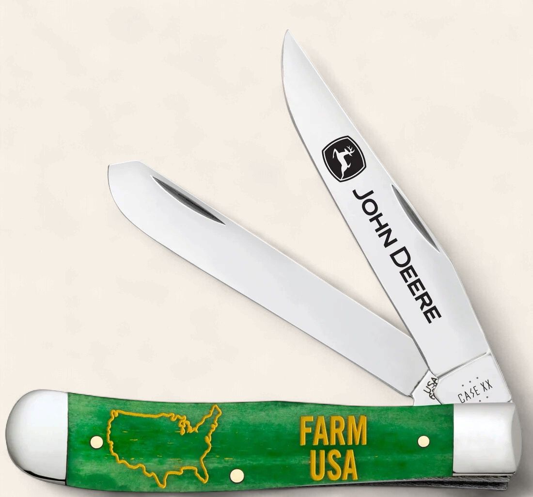 John Deere Embellished Smooth Bright Green Bone Trapper