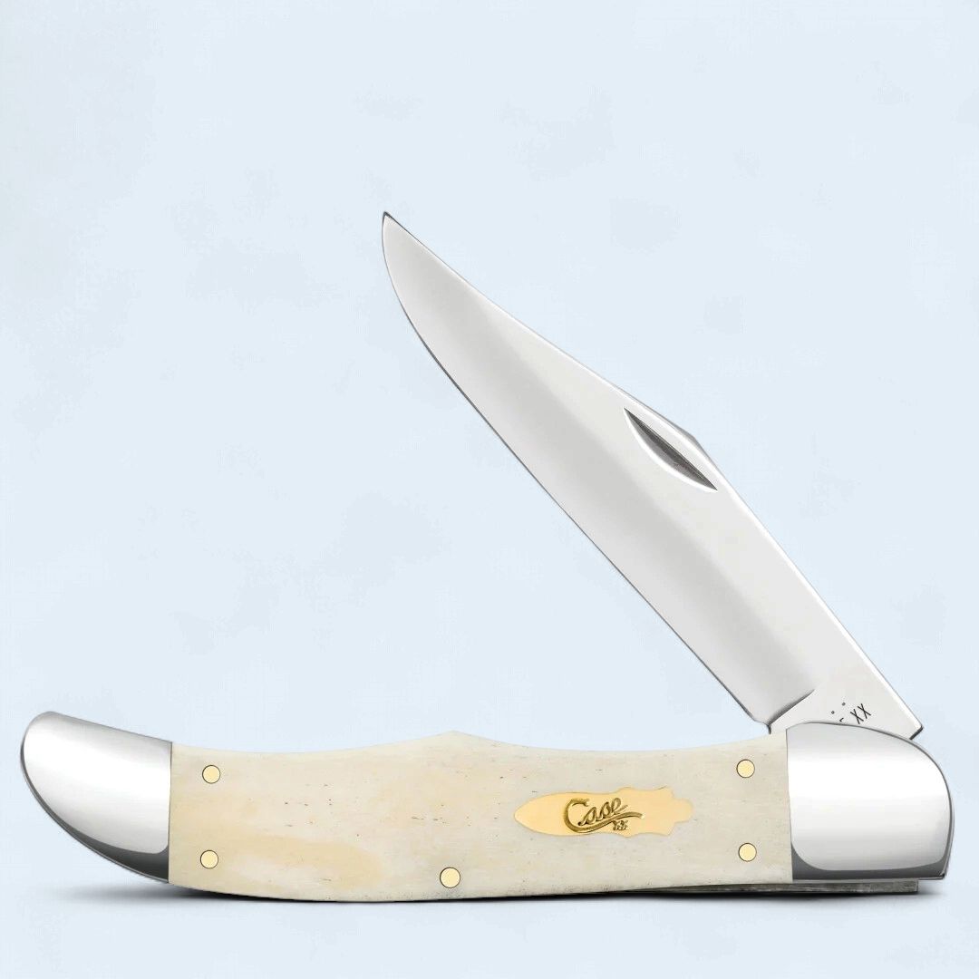 Natural Bone Smooth Large Folding Hunter (6165 SS)