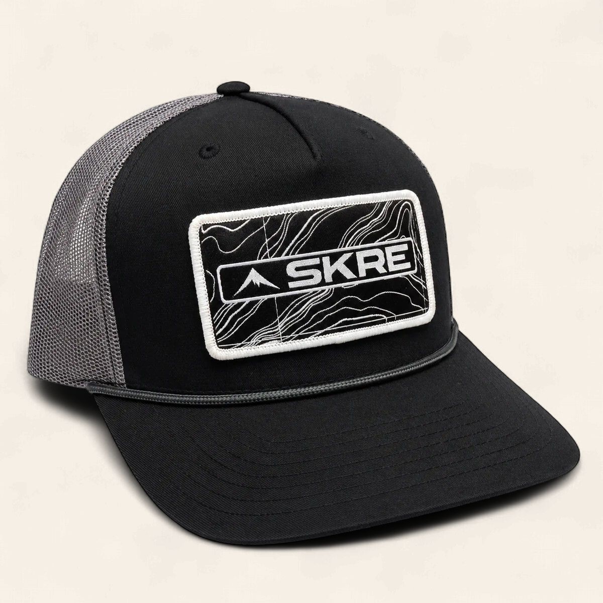 Black Topo rope patch Hat - Black