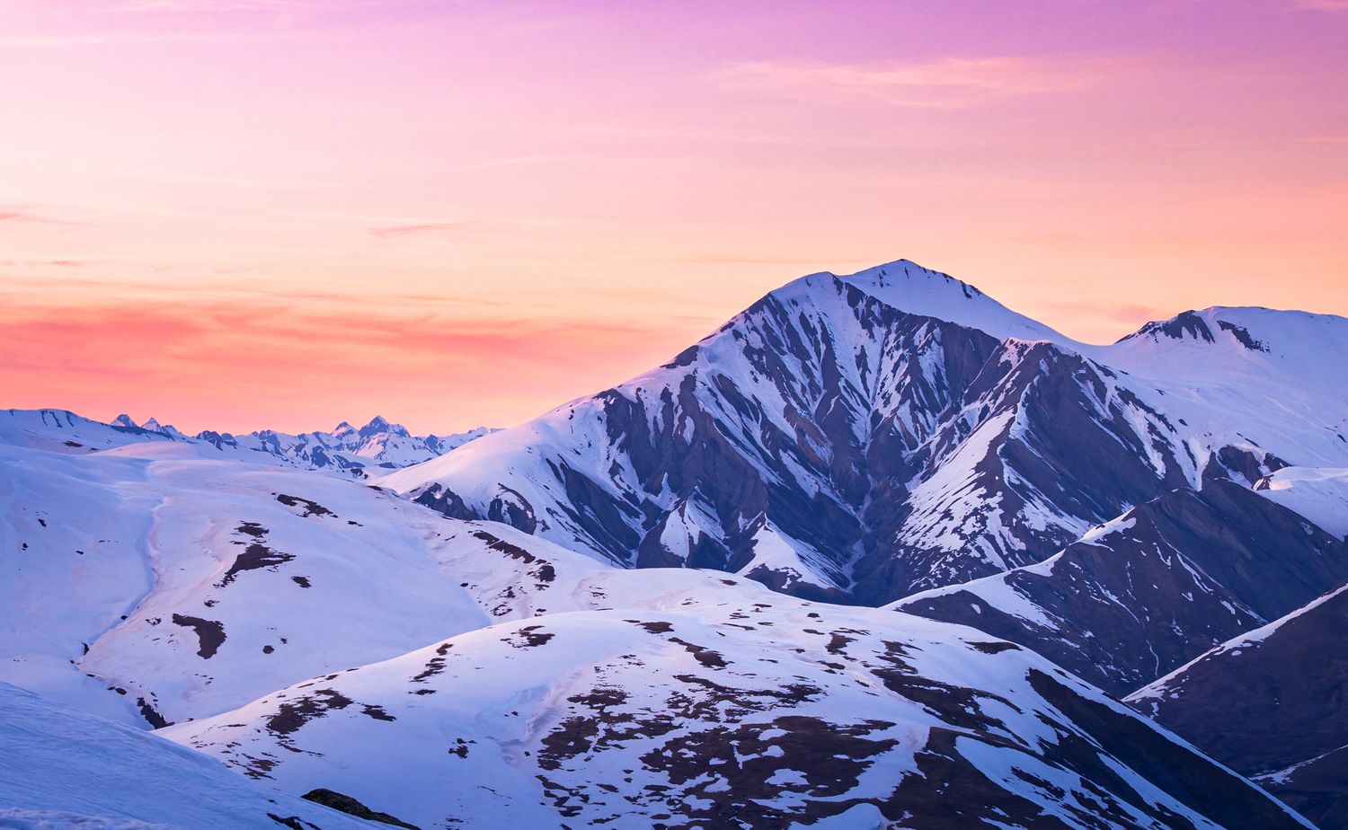 Coucher du Soleil au Pic du Mas de La Grave