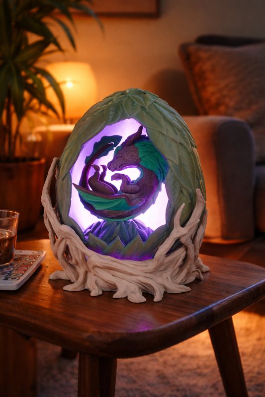 Lampe Dragon Nature – Œuf Enchanté