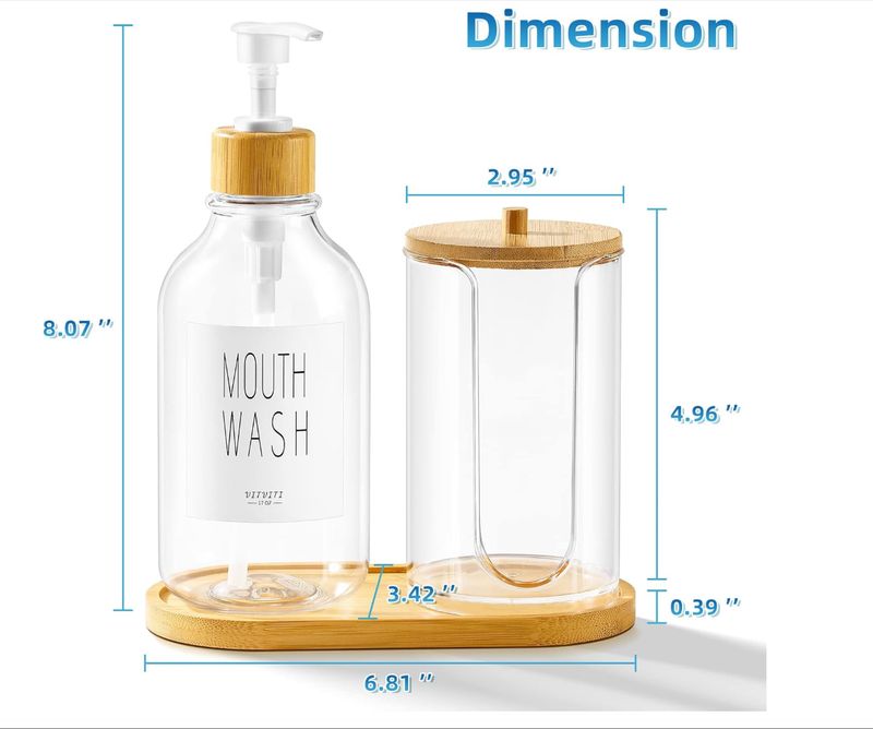 VITVITI SOAP DISPENSER WITH BAMBOO HOLDER