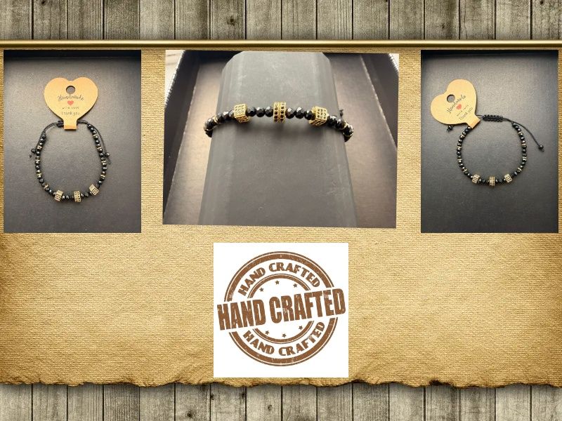 ✨ Handmade Bracelet – Brass & Zircon, 18K Gold Plated ✨