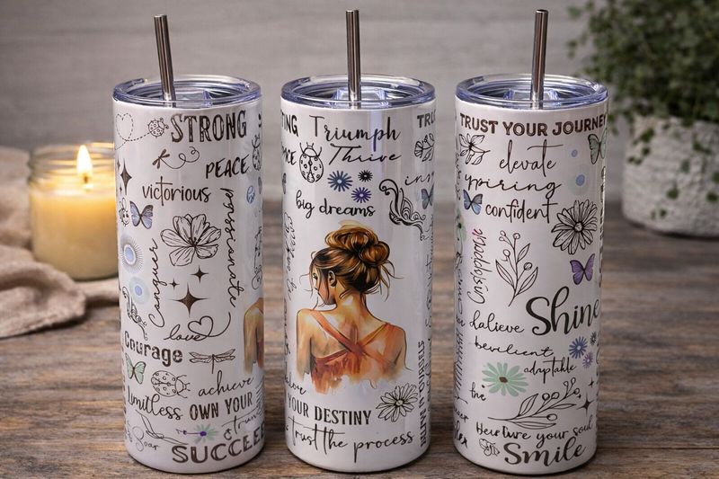 Inspirational Women’s Tumbler 20oz – Stainless Steel Motivational Travel Mug with Straw – Empowering Gift for Her