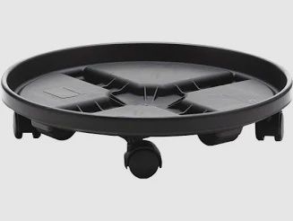 14" Black Round Plant Caddy