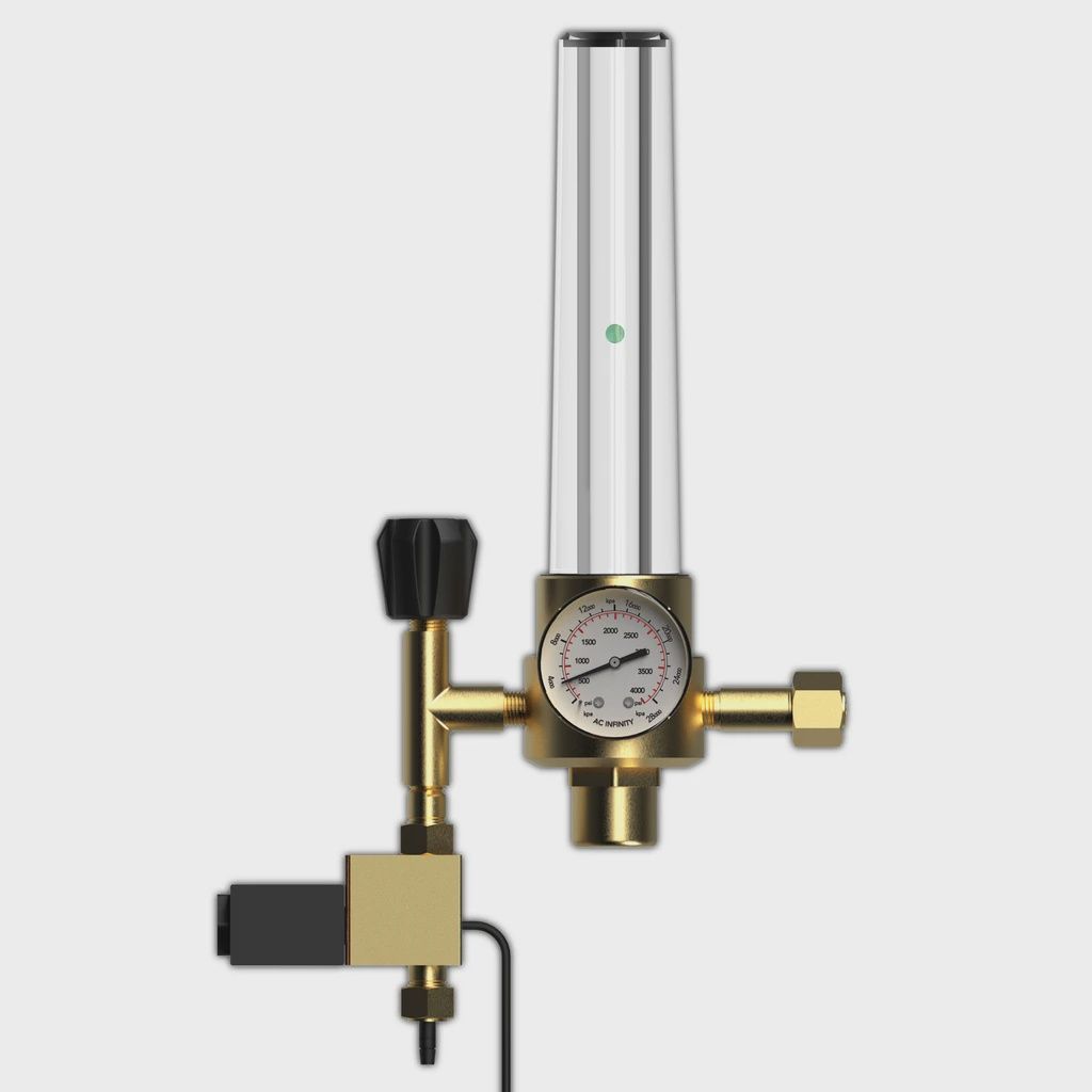 CO2 Regulator w/Solenoid Valve &amp; Gas Flow Meter