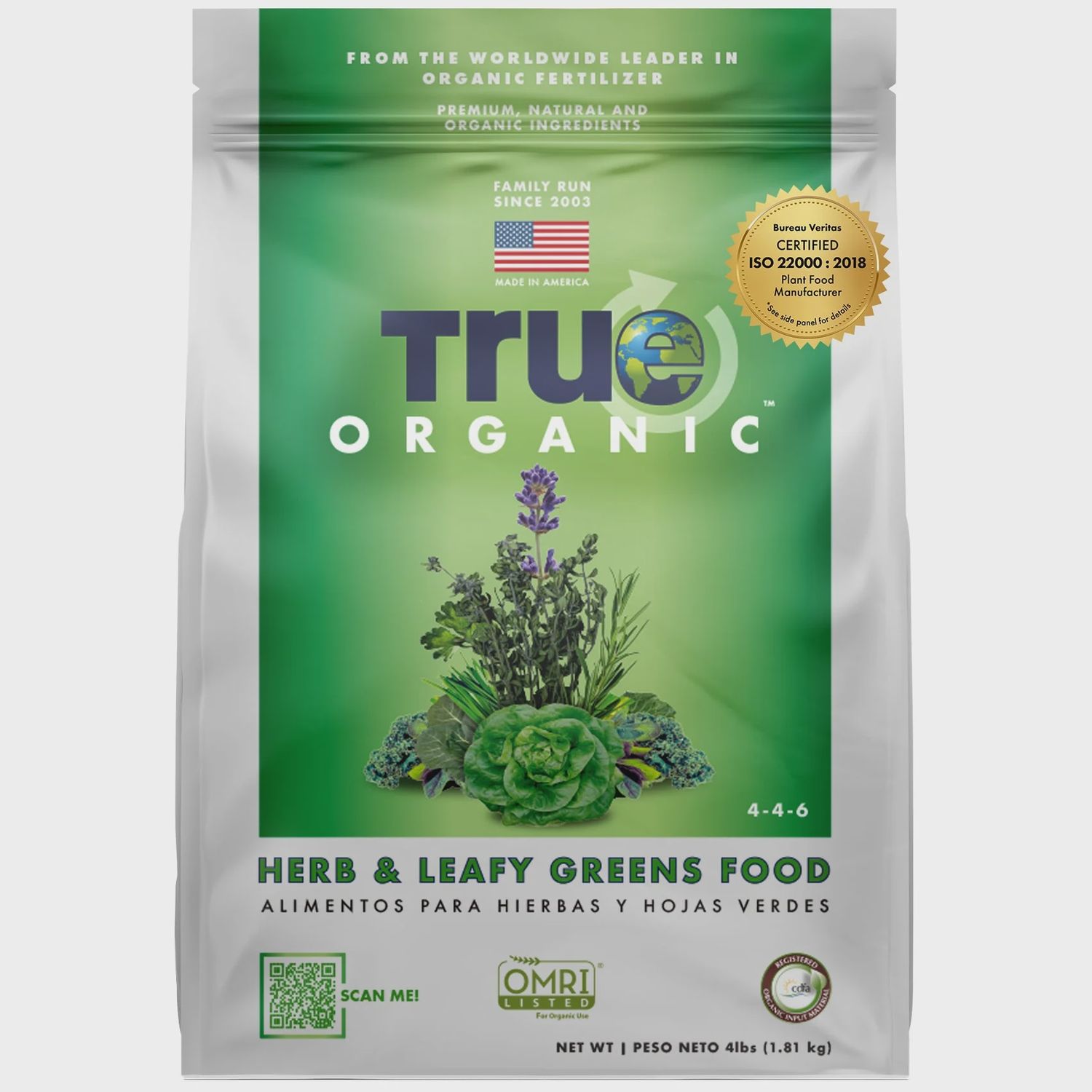 True Organics Herbs &amp; Leafy Greens 4#