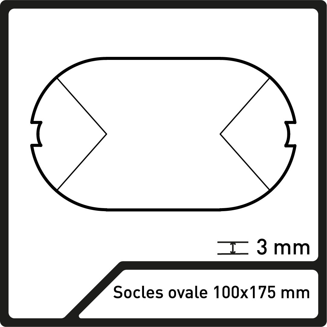 Socle Ovale 100x175mm Acryliques