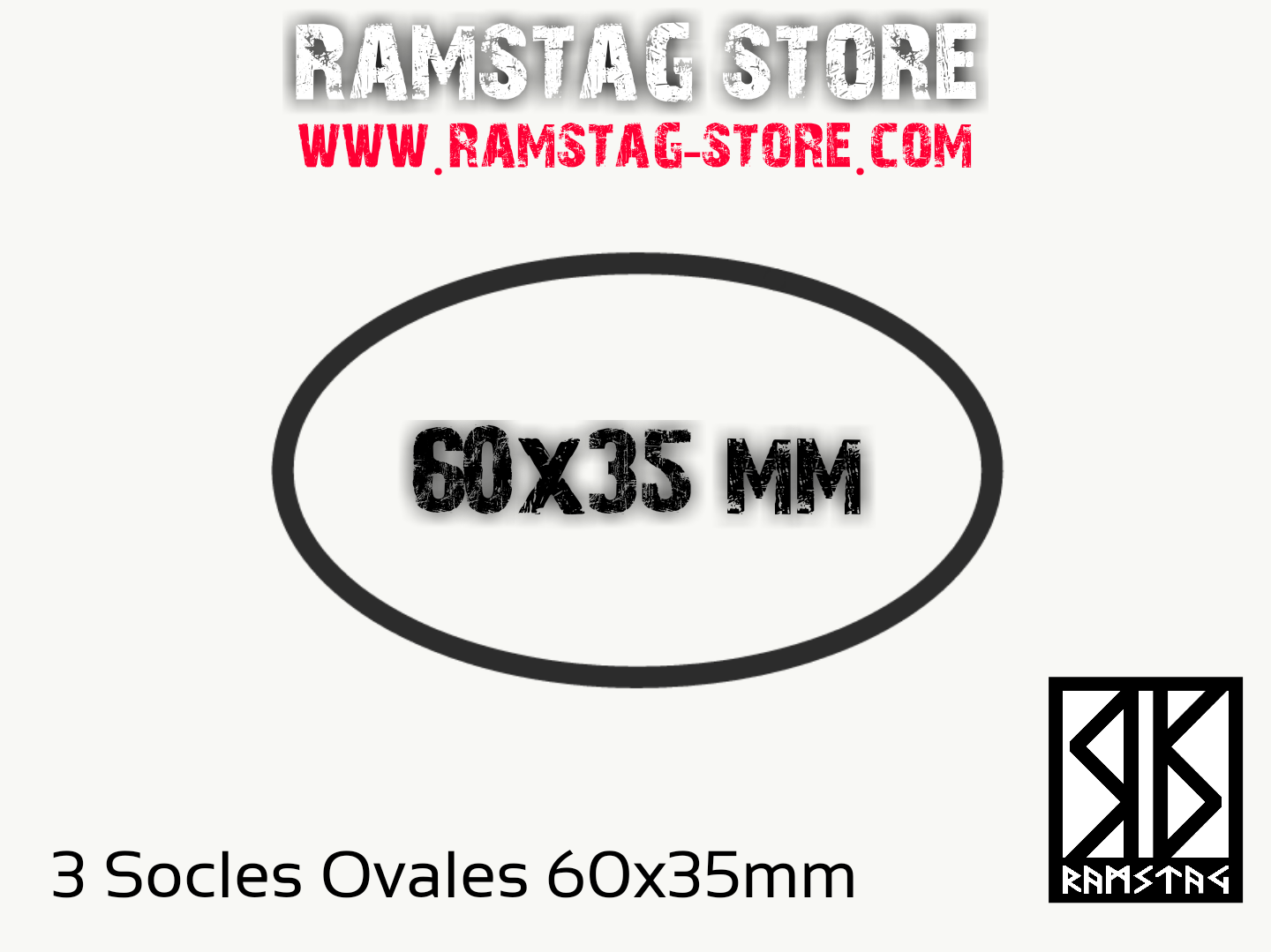 3 Socles Ovales 60x35mm