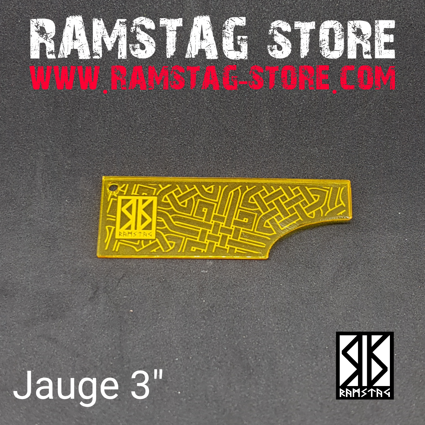 Jauge 3&quot; RAMSTAG en Acryliques Jaune