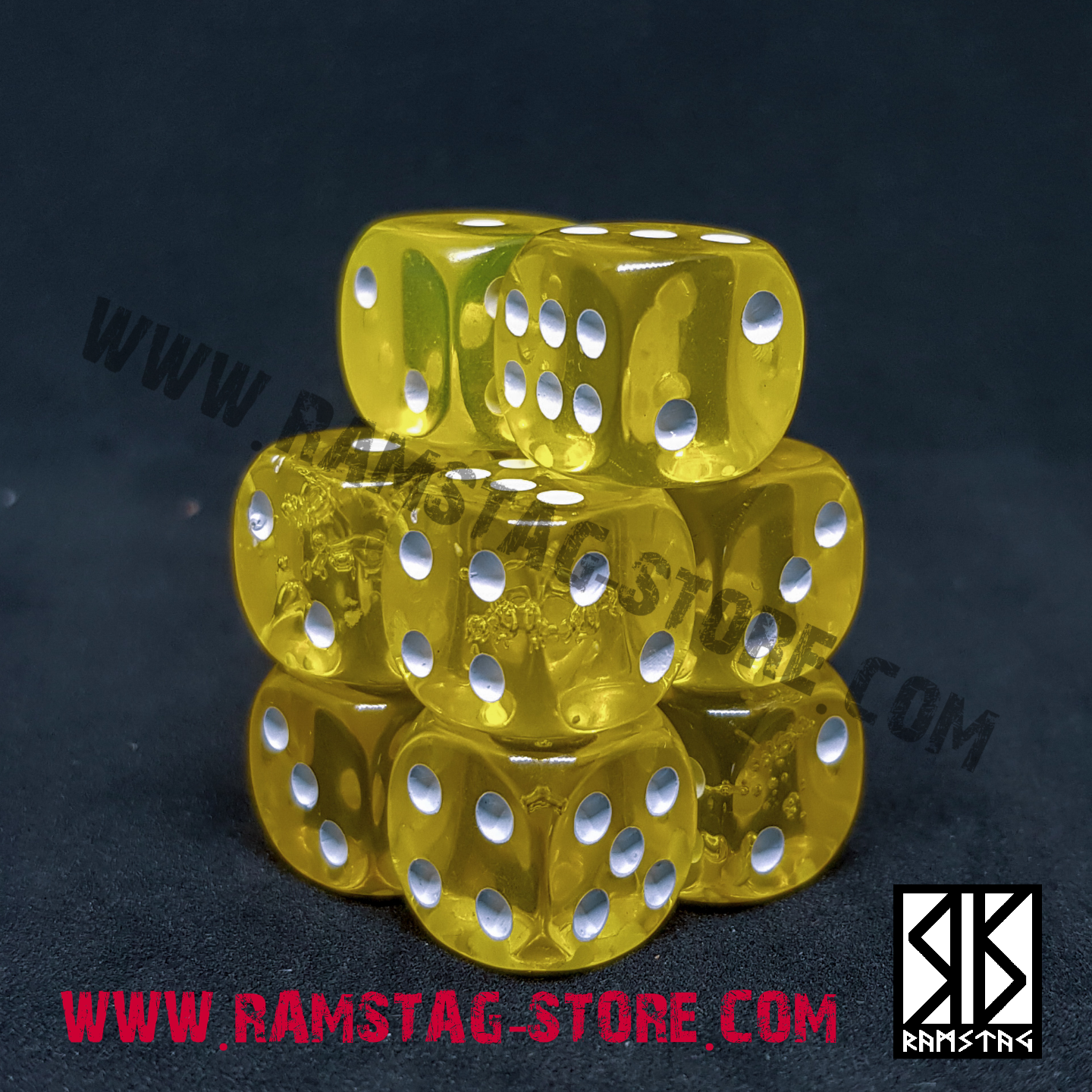 Jeu de 10 Dés Jaune